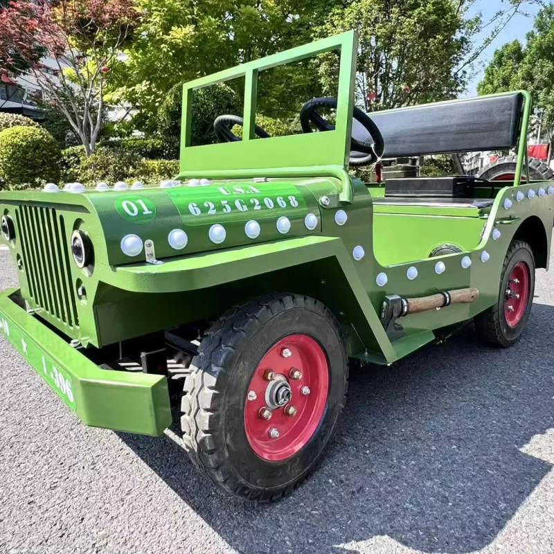 Outdoor Plaza Use LED Lighting Big Wheel Off Road Jeep Electric Amusement Car for Parent child ride on Double seats Bumper Cars