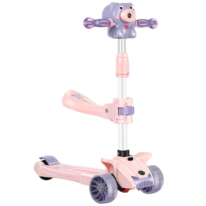 Outdoor Toddler Kids Folding Light Balance Scooter Toys with Plastic Seat Pu Flashing Wheel