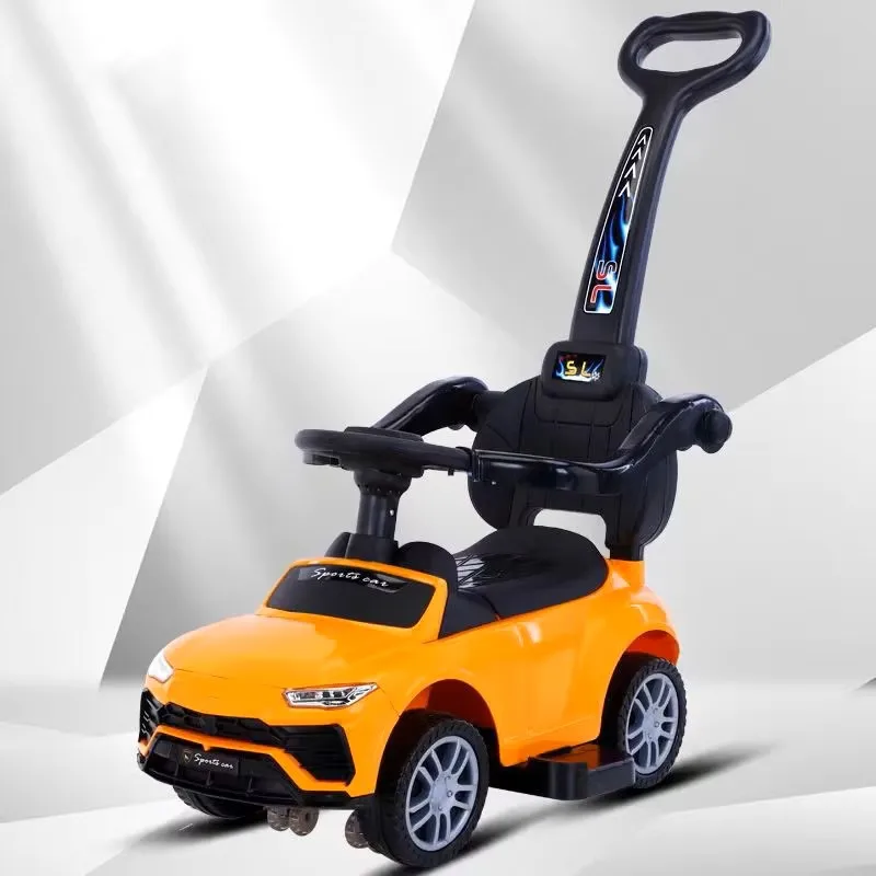PP Plastic 2 in 1 Ride on Push Car Stroller and Rocking Swing Convertible Baby Toy With Light and Music