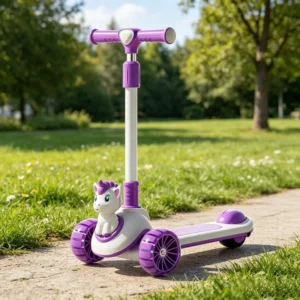 PU Wheels Three Foldable Modern Outdoor Wear Resistant Steel Frame 3-8 Years Old Girls Boys Pedal Scooter