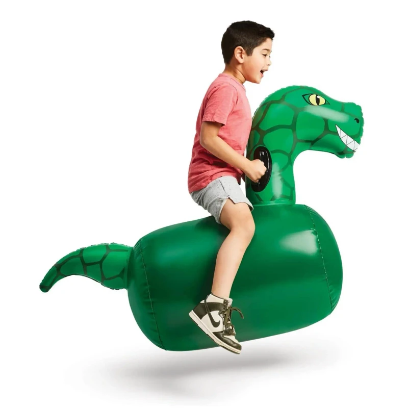 PVC Durable Inflatable Dinosaur Riding Bouncy Hopping Toys for Kids Outdoor Ride on Animal Jumping Game