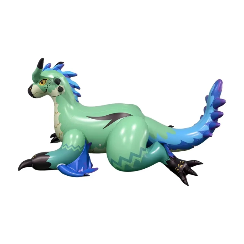 PVC Inflatable Flying Dragon Toy Inflatable Ride Featuring Raptoros Inflatable Green and Blue Dragon for Pool Float