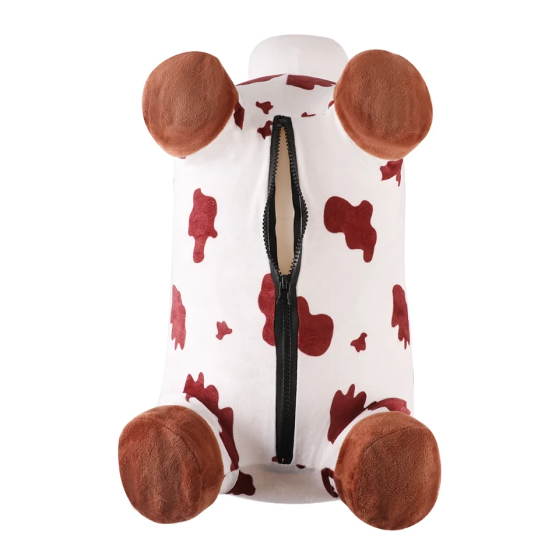 PVC Inflatable Plush Bouncy Animal Kids Exercise Ride on Bouncy Cow in Cloth for Kids