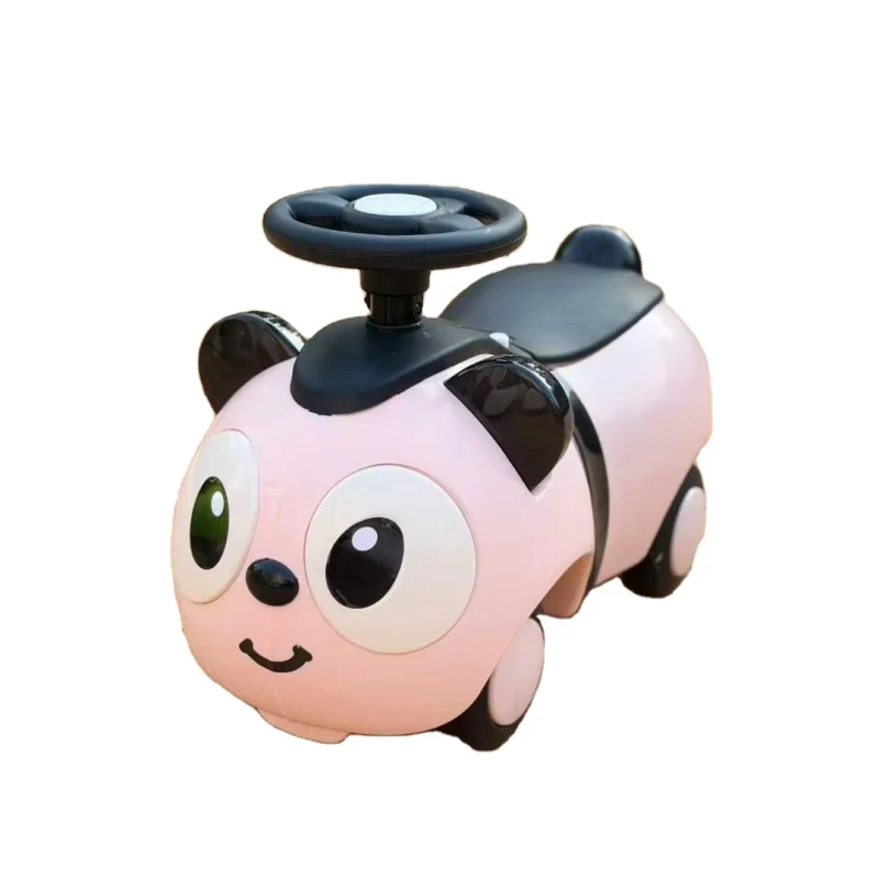 Panda Kids' Four Wheel Gas Powered Ride Car 4 6 Years Old Twist Scooter with Lights and Music Plastic