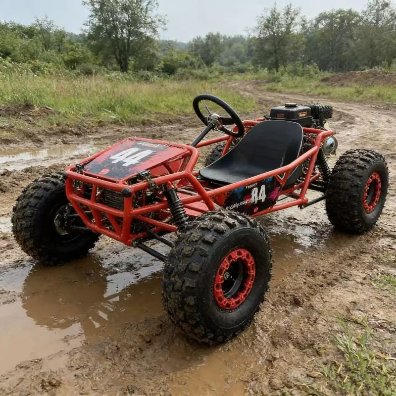Pedal 10Inch Large Fat Tyre Outdoor Karting 200kg Load 212cc Gas 4 Stroke Hydraulic Disc Brake Adult Go Kart Cross