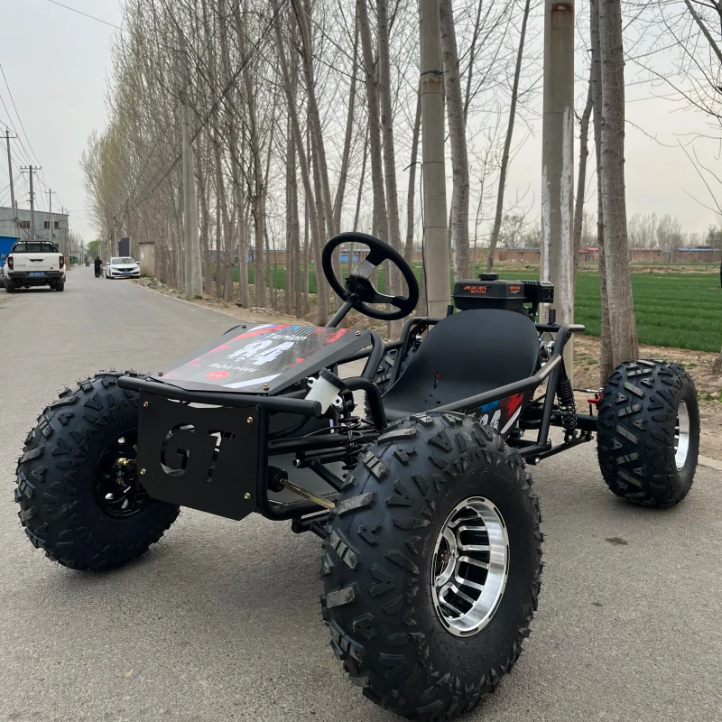 Pedal Go Kart 212CC 4 Stroke Chain Drive 10 inch Aluminum Tires Large Steering Wheel Frame Adult Outdoor Off Road Go Karts