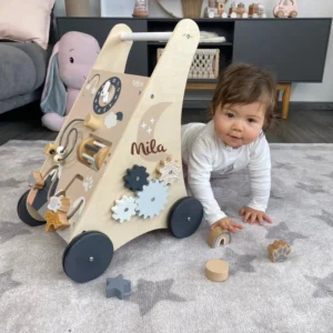 Personalized Handmade Bamboo Material Wooden Walker Tryco 1st Birthday Gift for Boys & Girls Unique Baby Walkers