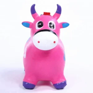 Pink Inflatable Bouncy Cow Hopper Toy Ride On Animal with Sound Durable BPA Free PVC Jumping Toy for Toddlers
