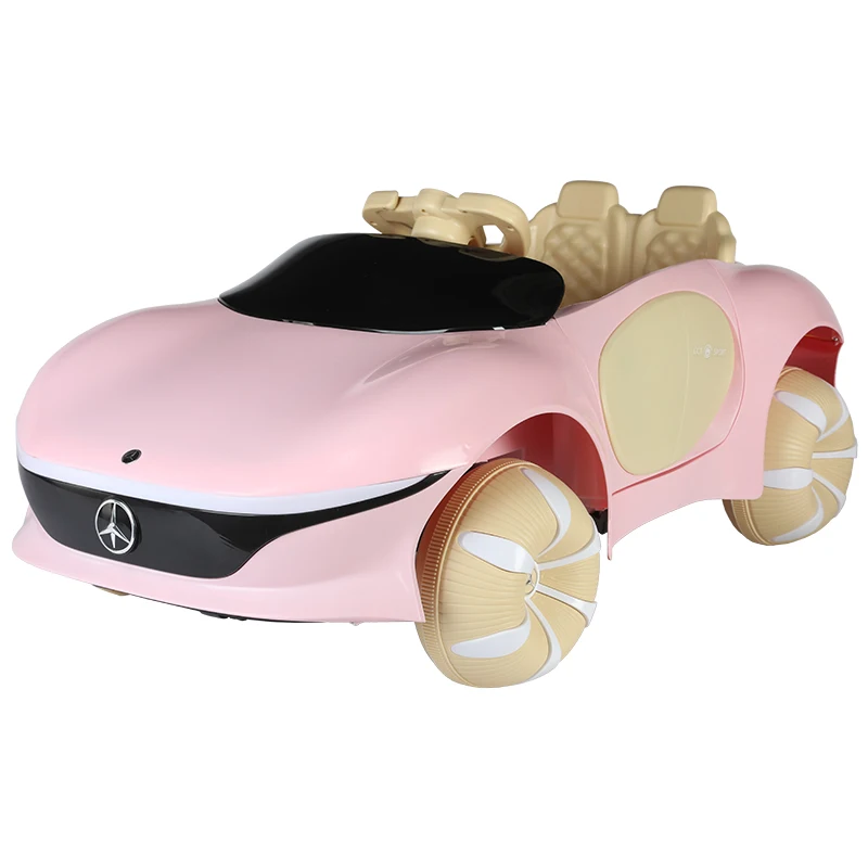 Pink Plastic 12V Battery Powered Kids Electric Ride on Car with Dual Motors and Remote Control for 5 to 7 Years