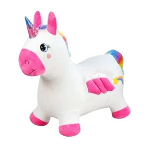 Pink Unicorn Hopper Horse Hopper Bouncy Inflatable Animal Ride on Toy for Children