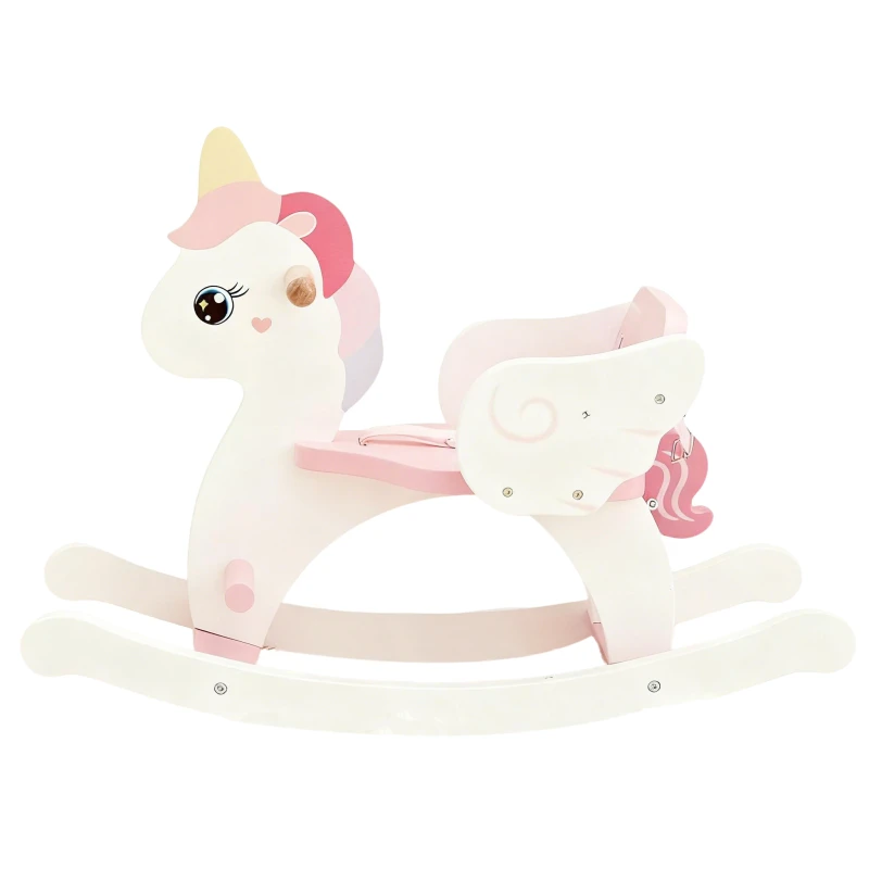 Pink Unicorn Wooden Rocking Horse Toy Fairy Unicorn Rocking Chair