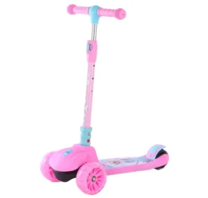 Planar Three Wheel Height Adjustable Kids Kick Scooter Foldable Wide Board with LED Lights Aluminum Alloy