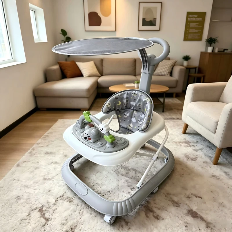 Plastic Baby Toddler Walking Scooter With Silent Wheels for 6 Months 3 Years With Lifgt and Music
