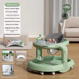 Plastic Baby Walker Multifunctional Anti O Leg Anti Rollover Foldable 6 18 Month Two Use WalkerBSB
