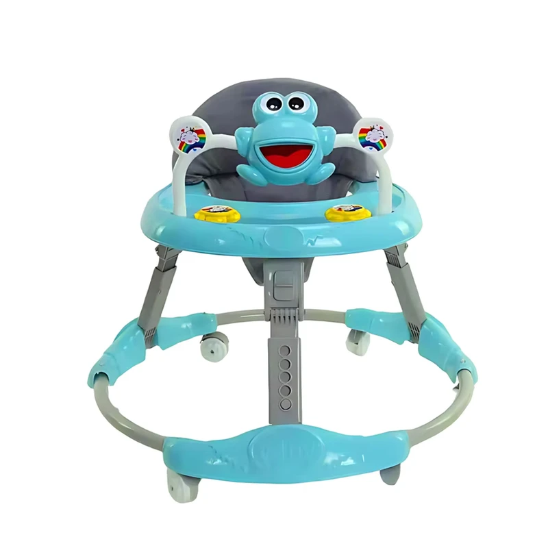 Plastic Baby Walker O shaped Legs Side slip Prevention Silent Wheels Foldable Design 20KG Load Capacity Multi functional Indoor