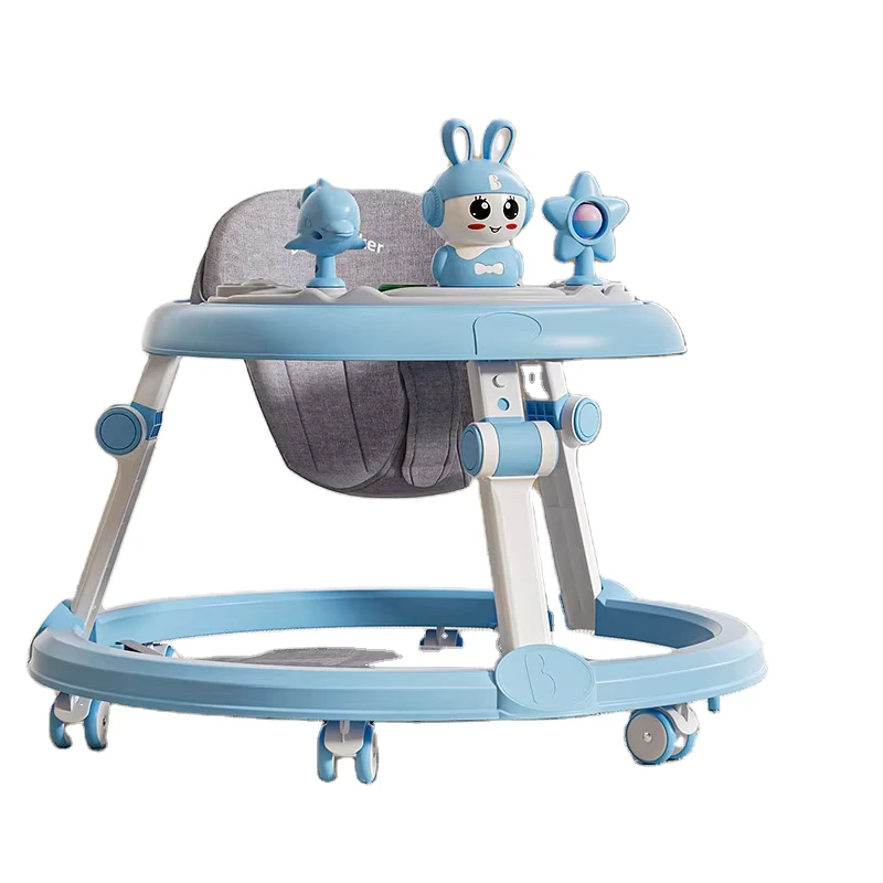 Plastic Baby Walker with Music Multi Function Anti Rollover Lightweight Foldable Design 10KG Load Capacity for 0 3 Years Old