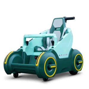 Plastic Buggy Electric Children Sliding Push Bar 12V Battery Electric Ride on Car With Dining Chair
