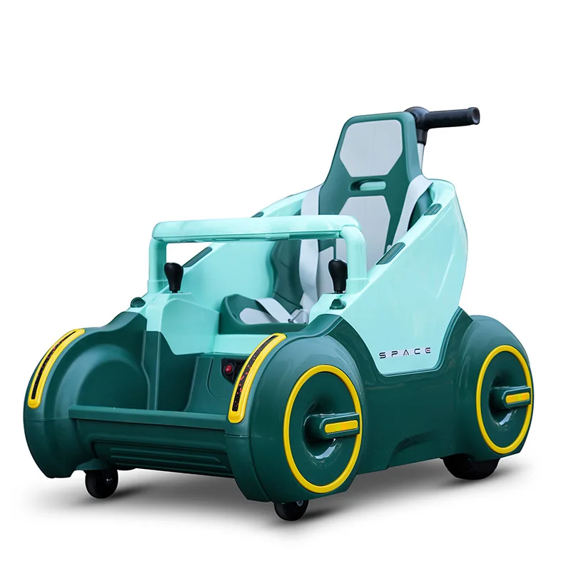Plastic Buggy Electric Children Sliding Push Bar 12V Battery Electric Ride on Car With Dining Chair