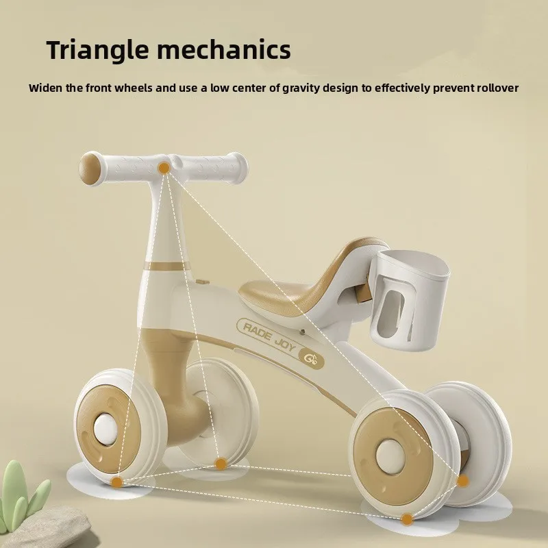 Plastic Children's Balance Bike Learning 1-3 Years Old Beginner Four-Wheel Slide Car Model 022