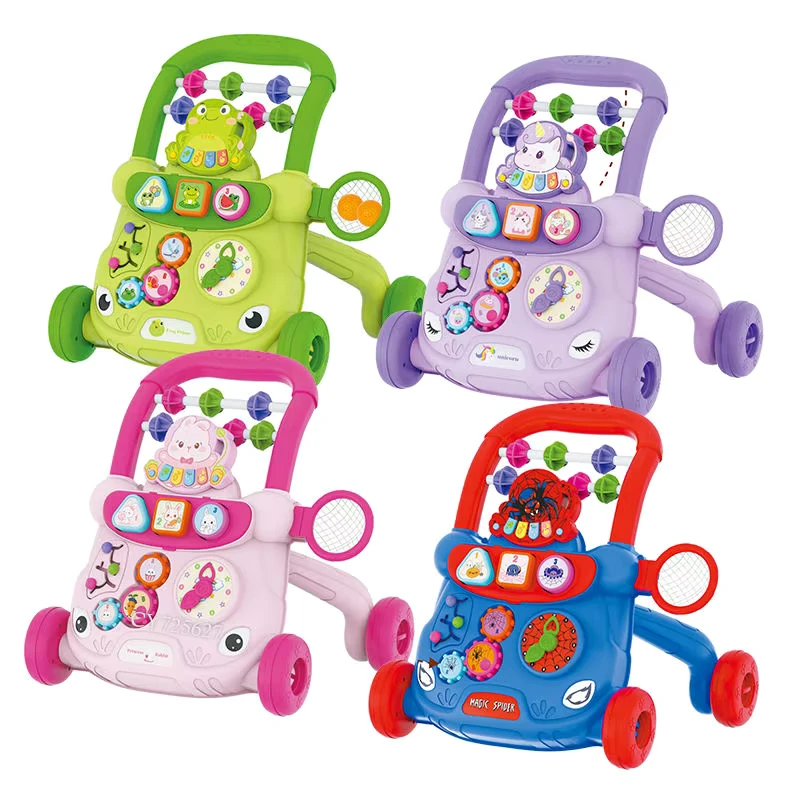 Plastic Foldable Trolley Baby Walker Toy with Multi functional Learning Features and Musical Elements for Toddlers