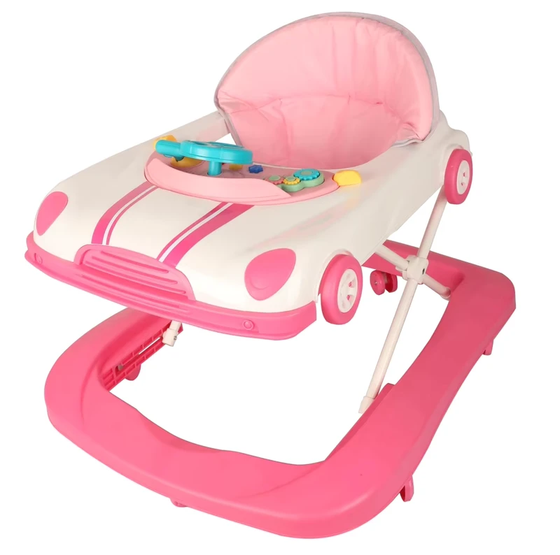 Plastic Frame Baby Push Walker with Metal Wheels Learning Walkers Seat