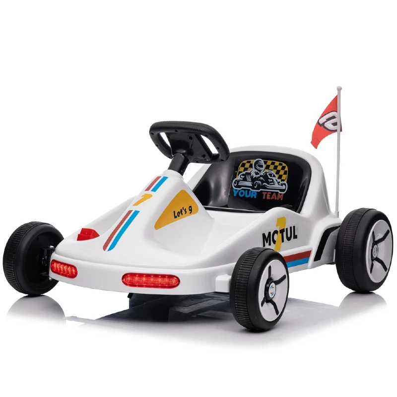Plastic Kids Electric Go Kart with Pedal 4 Wheels Battery Powered Outdoor Racing Karting for Kids
