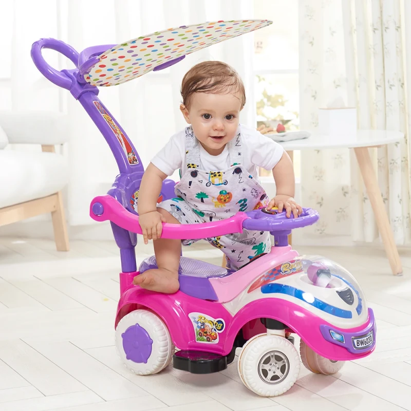 Plastic Light Music Push Ride on Car for Children Kids