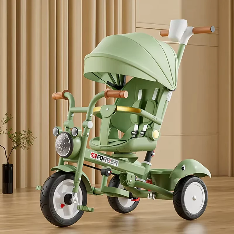 Plastic Metal Kids Ride on Tricycle Toy Parts Kids Tricycle 4 in 1 Child 3 Wheel