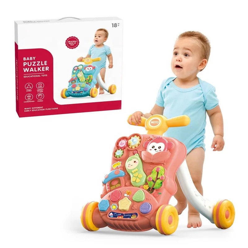 Plastic Push Walker Baby Multiple Function Voiture Pour Enfants Stroller Activity Learning Walk Baby Walker With Music