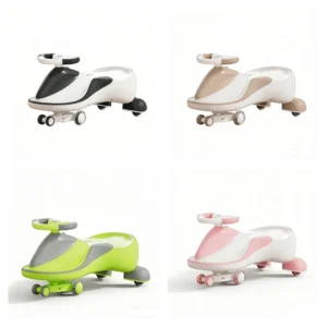 Plastic Ride on Scooter Car PU Wheel Wiggle Twist Swing Features for Boys & Girls