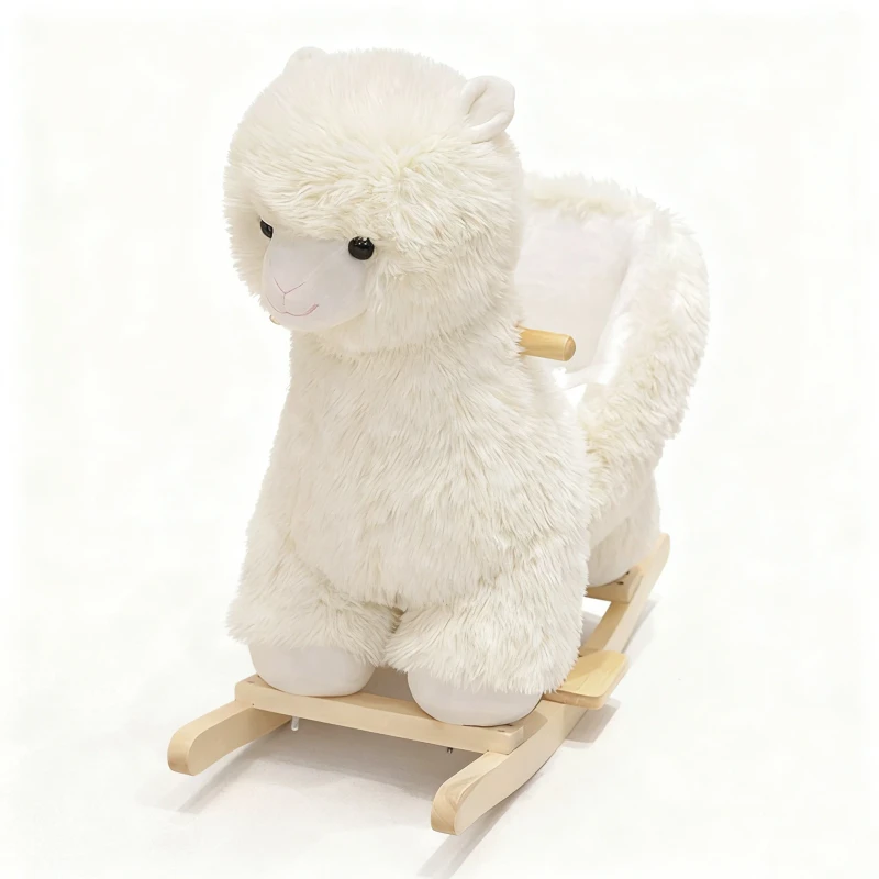 Plush Alpaca Rocking Chair Baby & Kids Ride on Toy Soft Stuffed Toddler Riding Toy