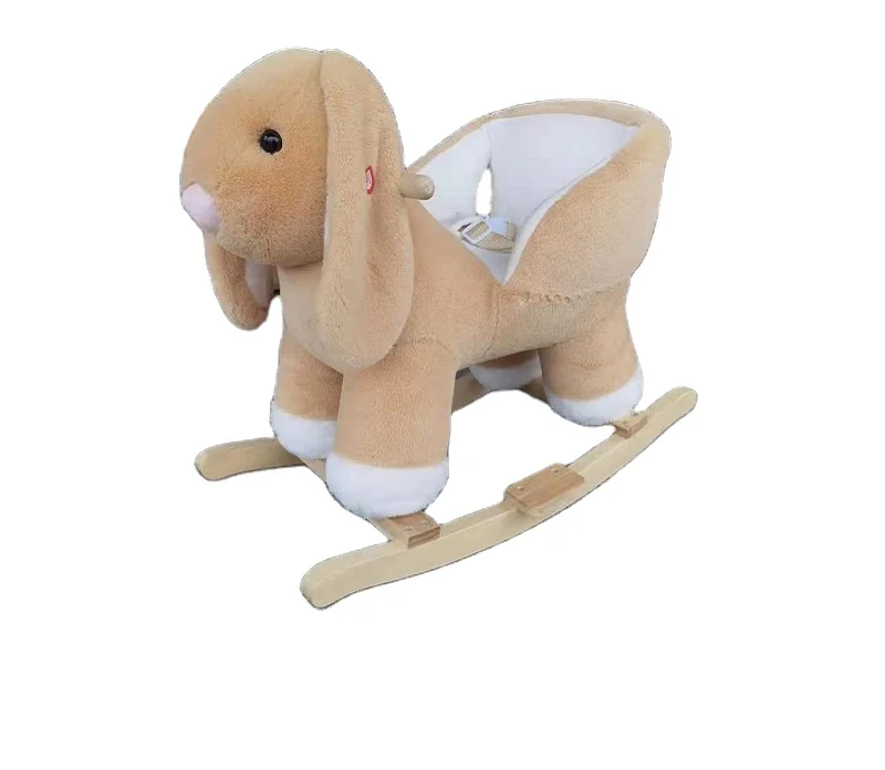 Plush Baby Rabbit Animal Rocking Chair With Baby Lullaby Music