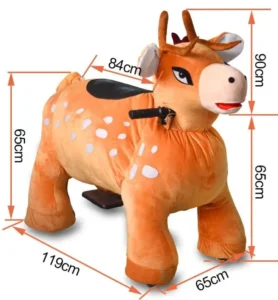 Plush Coin Ride on Electric Animal With Wheels Zoo Animal Battery Riding Toy in Shopping Mall for Kids