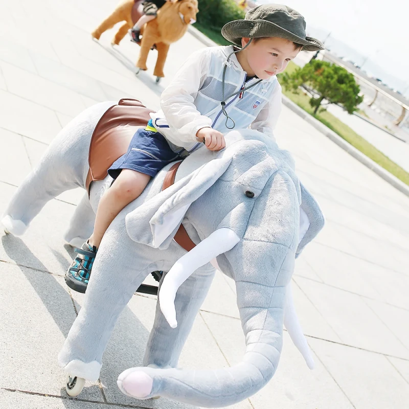 Plush Elephant Kid Riding on Animal Horse Toy Rocking Horse