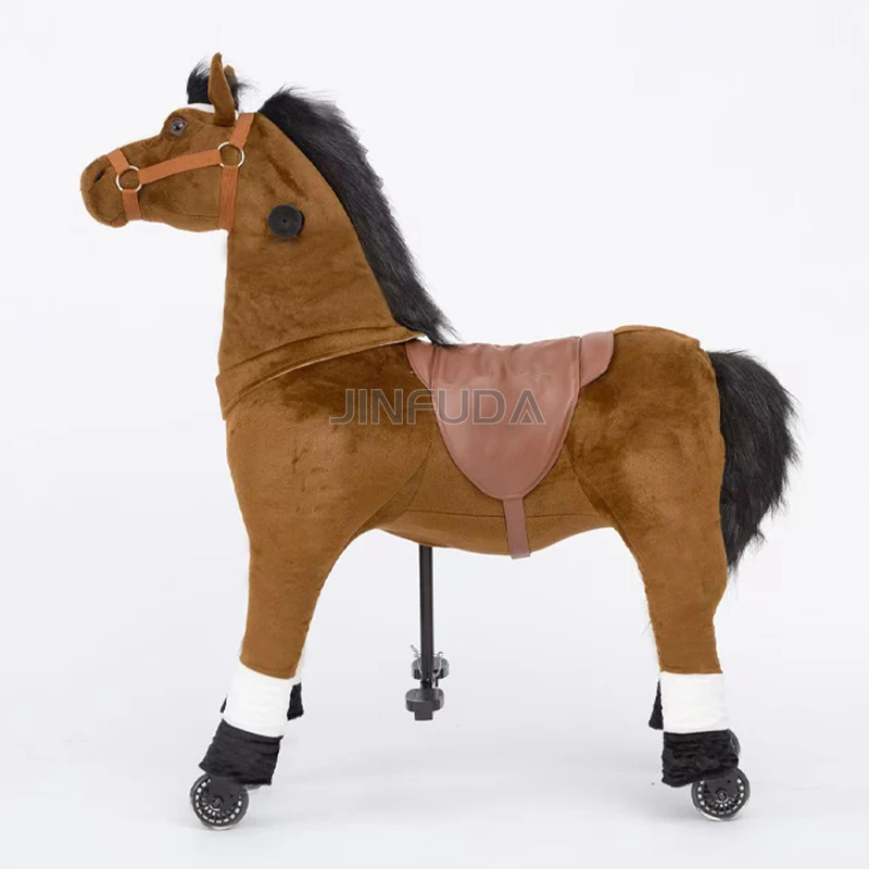 Plush Riding Horse Toy Mechanical Animal Ride Kids Ride on Mechanical Animal Ride