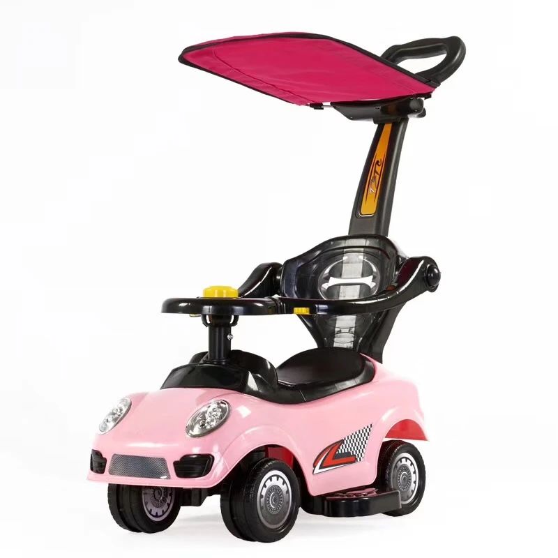 Popular Model Parent Pusher Ride on Toy Car 4 Wheels Plastic for Kids/baby Baby Swing Car