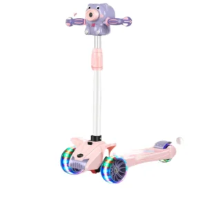 Popular Outdoor Toddler Kids Folding Light Balance Scooter Toys with Plastic Seat PU Flashing Wheel