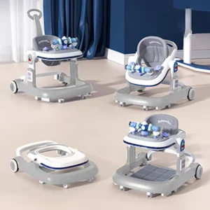 Popular Style Foldable Plastic Frame 3 in 1 Baby Walker Music Light Smooth Silent Wheels 20KG Load Capacity for 6