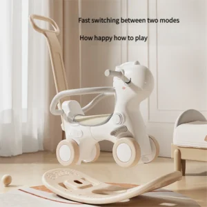 Portable 3 in 1 Kids’ Scooters PVC Toy Horse Wheels for Kids Rocking Horse Toy