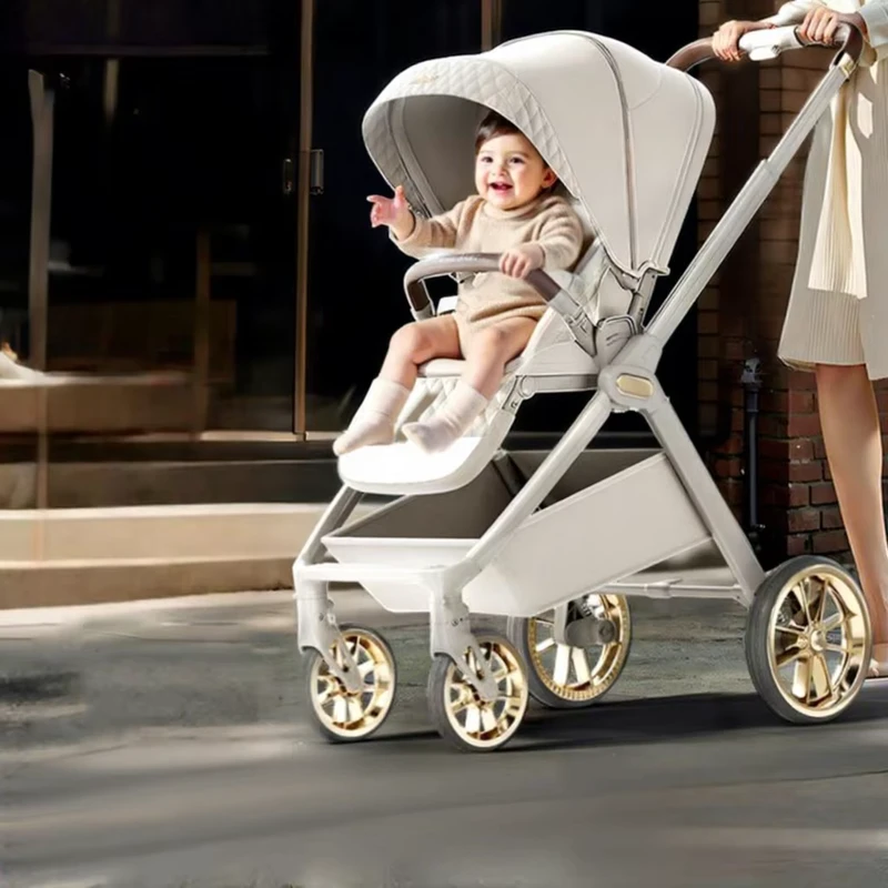 Portable Baby Stroller High Landscape Can Sit Lie Down Folding Two-way Children's Stroller Station Wagon