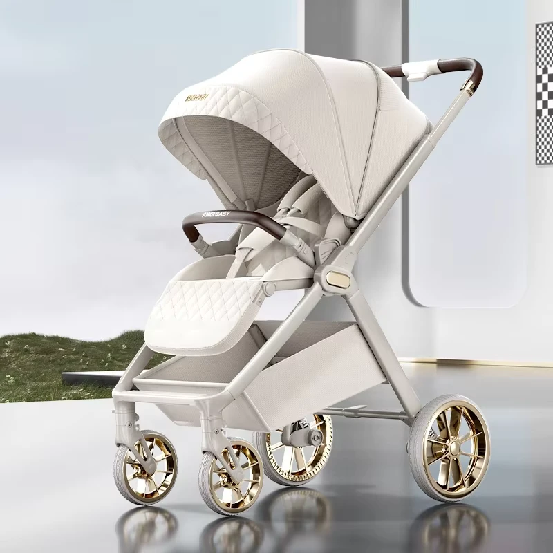 Portable Foldable Baby Stroller Aluminum Alloy Frame Oxford Material 20KG Load Capacity Adjustable Sit-Lie-Down Two-Way
