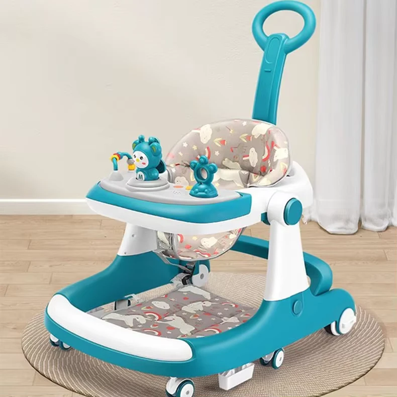Portable Foldable Baby Walker Adjustable Heights Infant Toddler Walker for Baby Boys Girls Featuring Wheels Made Durable Plastic