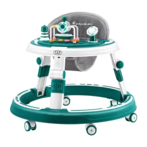 Portable Foldable Baby Walker with Activity Toy Toddler Push Walking Anti-O-Leg Educational Feature for Boys Aged 0-3 Years