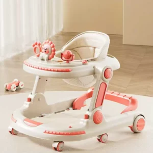 Portable Foldable Baby Walker with Wheels and Adjustable Heights Infant Toddler Walker for Baby Boy Girls 6 18 Months