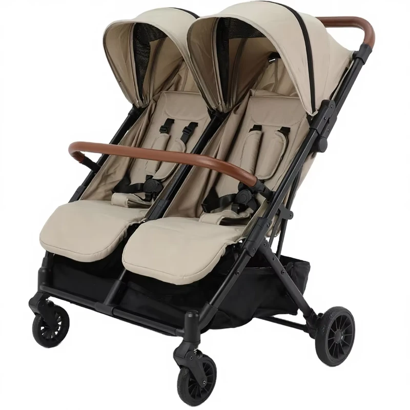 Portable Foldable Twin Stroller Double Pushchair 4 Wheel Lightweight One Hand Folding Metal Fabric Baby Stroller Pram for 0 36