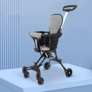 Portable Lightweight Stroller Foldable Buggy Baby Carriage Trolley 360 Degree Rotation 2 in 1 High Landscape Simple Stroller