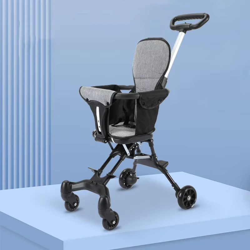 Portable Lightweight Stroller Foldable Buggy Baby Carriage Trolley 360 Degree Rotation 2 in 1 High Landscape Simple Stroller