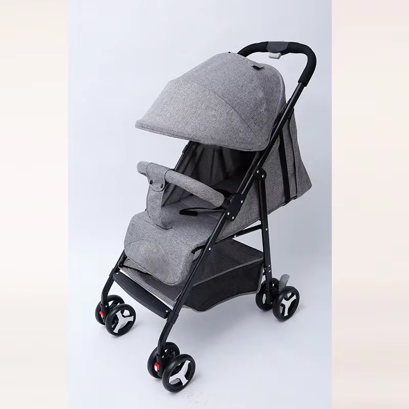 Portable Luxury Linen Lightweight Folding Travel System 2 in 1 Baby Stroller with High Landscape Design