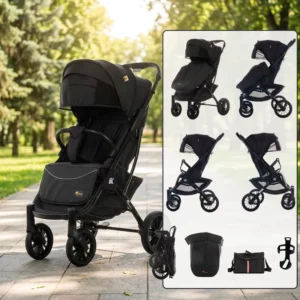 Portable Travel Baby Stroller One Hand Fold All Terrain PU Wheels 0-3Y 20kg Load Alloy Frame Lightweight Foldable Stroller