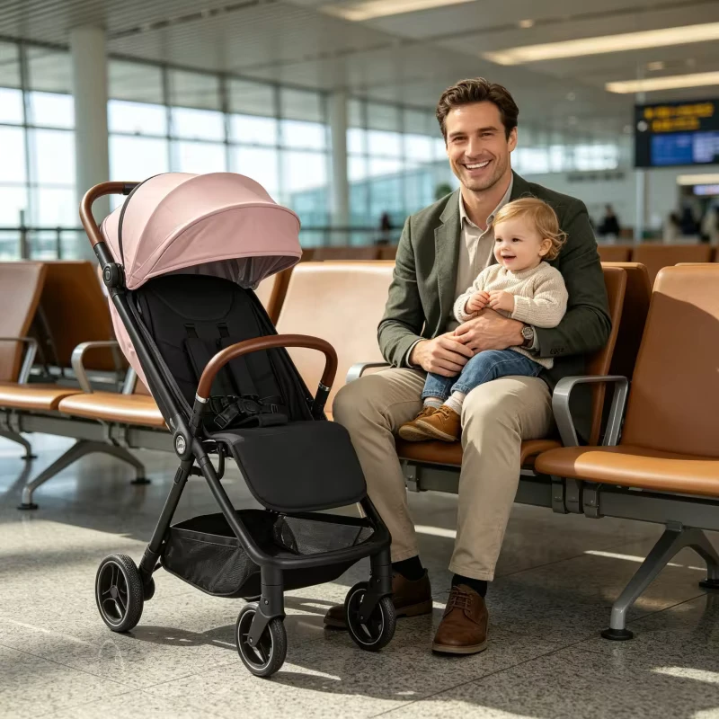 Premium Auto Folding Compact Pushchair Kids Infant Toddler Carriage Carrycot Car Seat Newborn Pram 3 in 1 Travel Baby Stroller